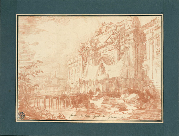 44 - La Fontaine de Trevi couverte de toiles , [Rome], [1761]
