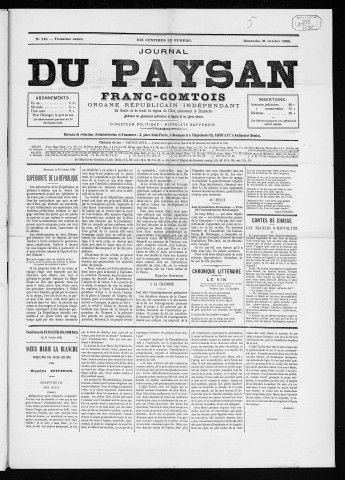 31/10/1886 - Le Paysan franc-comtois : 1884-1887