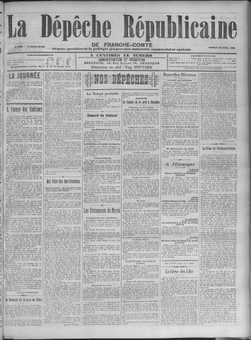 18/04/1908 - La Dépêche républicaine de Franche-Comté [Texte imprimé]