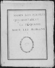 Ms Baverel 12 - « Noms des peuples qui habitaient la Séquanie sous les Romains », par l'abbé J.-P. Baverel