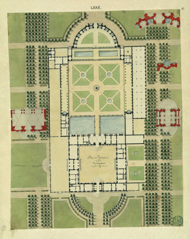 Plan du palais du Té à Mantoue, de Jules Romain / Pierre-Adrien Pâris , [S.l.] : [P.-A. Pâris], [1700-1800]