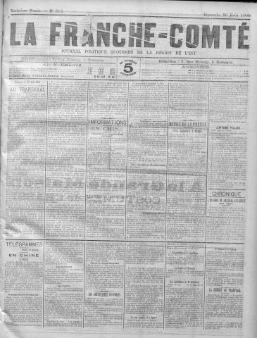 26/08/1900 - La Franche-Comté : journal politique de la région de l'Est
