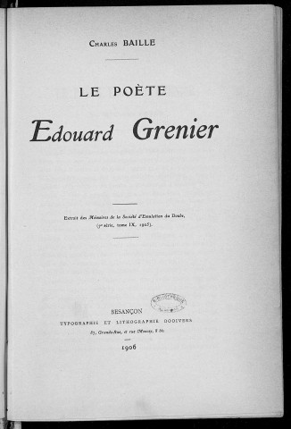 Le poète Edouard Grenier