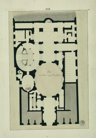 Plan du palais Spinelli à Naples / Pierre-Adrien Pâris , [S.l.] : [P.-A. Pâris], [1700-1800]