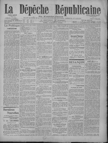 24/07/1920 - La Dépêche républicaine de Franche-Comté [Texte imprimé]