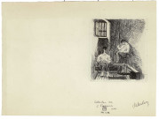Cellule 32 - Caserne Friedrich - Belfort, lithographie de Léon Delarbre
