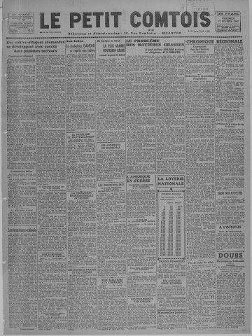 12/02/1943 - Le petit comtois [Texte imprimé] : journal républicain démocratique quotidien