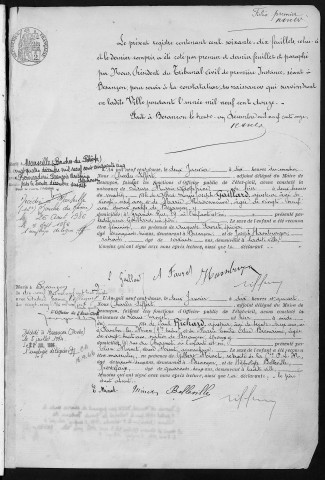 Registre des naissances, 1912