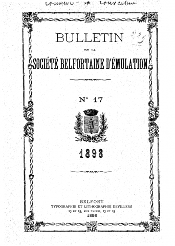 01/01/1898 - Bulletin de la Société belfortaine d'émulation [Texte imprimé]