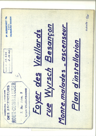 Immeuble "logements et services collectifs pour vieillards" dit "La Terrasse", construction : dossier marché, plans