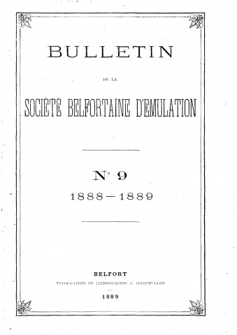 01/01/1888 - Bulletin de la Société belfortaine d'émulation [Texte imprimé]