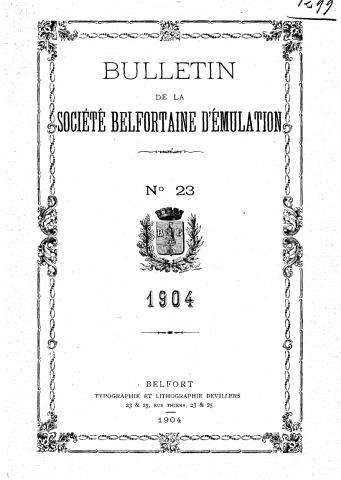 01/01/1904 - Bulletin de la Société belfortaine d'émulation [Texte imprimé]
